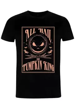 Футболка с принтом NIGHTMARE BEFORE CHRISTMAS HAIL THE PUMPKINKING UNISEX Disney, черный