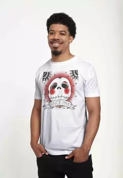 Футболка с принтом NIGHTMARE BEFORE CHRISTMAS TATTOO TOWN UNISEX Disney, белый
