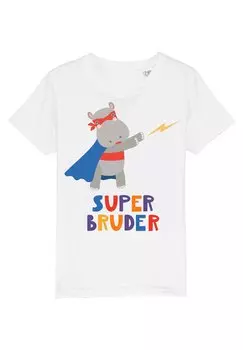 Футболка с принтом NILPFERD SUPERBRUDER Watapparel, цвет white