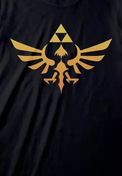 Футболка с принтом Nintendo Legend Of Zelda Hyrule Logo Henry Tiger, черная