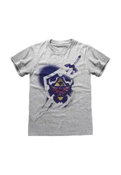 Футболка с принтом NINTENDO LEGEND OF ZELDA SHIELD Henry Tiger, серый