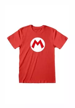 Футболка с принтом NINTENDO SUPER MARIO BADGE Henry Tiger, красный