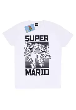 Футболка с принтом NINTENDO SUPER MARIO HIGH FIVE Henry Tiger, белый