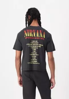 Футболка с принтом NIRVANA CROP GAP, черный
