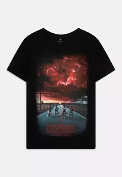 Футболка с принтом NKMDEC STRANGERTHINGS SS BOX BFU Name it, цвет black