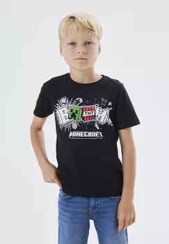 Футболка с принтом NKMDINKO MINECRAFT UNISEX Name it, цвет black