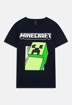 Футболка с принтом NKMMOBIN MINECRAFT Name it, темно-синий