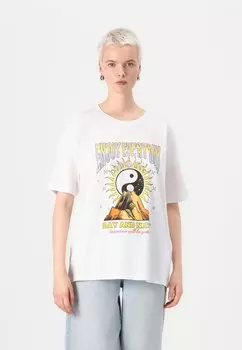 Футболка с принтом NMIDA KOKOON O NECK Noisy May, белый