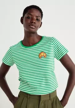 Футболка с принтом NMNATE WEEKDAISY Noisy May, зеленый