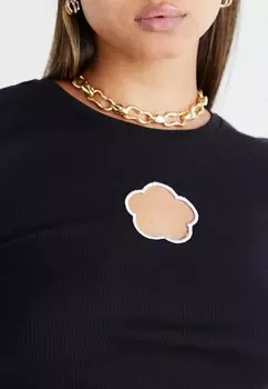 Футболка с принтом NMSTINE CUT OUT Noisy May, черный