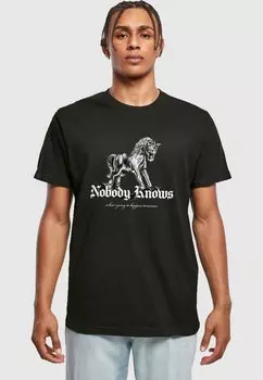 Футболка с принтом NOBODY KNOWS TEE Mister Tee, черный