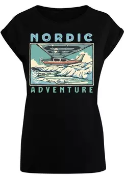 Футболка с принтом NORDIC ADVENTURES F4NT4STIC, черный