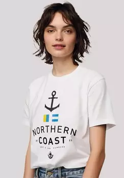 Футболка с принтом NORDSEE FLAGGEN KNUT JAN HAMBURG F4NT4STIC, белый