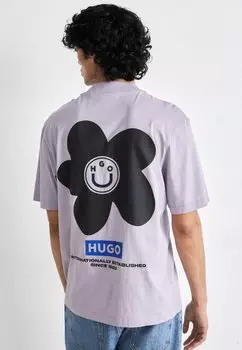 Футболка с принтом NORETTO HUGO, цвет open purple