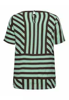 Футболка с принтом NORMAL GESCHNITTEN RUNDHALS ONLY Carmakoma, коричневый