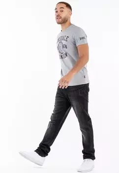 Футболка с принтом Normale Passform Murrister Lonsdale, меланжево-серый бычьей крови