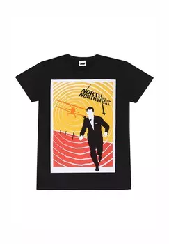 Футболка с принтом NORTH BY NORTHWEST POSTER Henry Tiger, черный