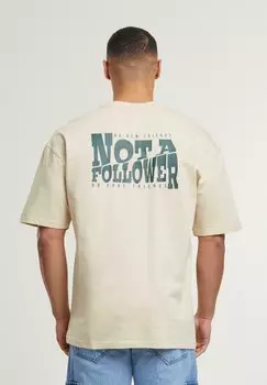 Футболка с принтом NOT A FOLLOWER DEF, бежевый