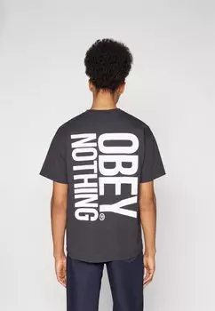 Футболка с принтом Nothing Unisex Obey Clothing, цвет vintage black