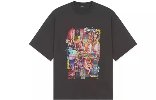 Футболка с принтом «Новый киноколлаж» We11Done, темно-серый