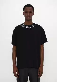 Футболка с принтом O PALM NECK LOGO Just Cavalli, черный