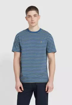 Футболка с принтом OAKLAND STRIPED Farah, синий