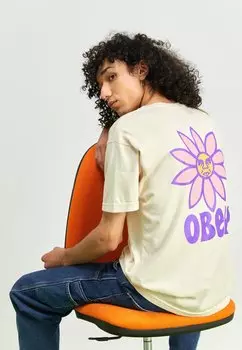 Футболка с принтом Obey Clothing, молочный