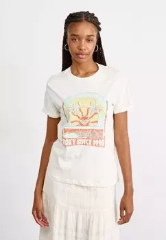 Футболка с принтом OCEANREGULAR POSTER Roxy, кремовый