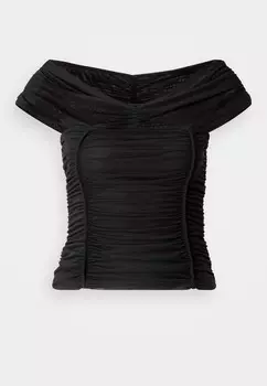 Футболка с принтом OFF SHOULDER Gestuz, черный