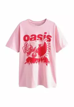 Футболка с принтом OFFICIAL LICENSE BAND RELAXED FIT Next, фуксия