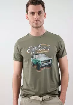 Футболка с принтом OFFROAD Deeluxe Original, хаки