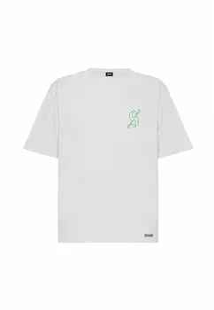 Футболка с принтом OLD BOI OVERSIZED HEAVY stats, белый