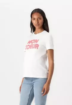 Футболка с принтом OLMARIYA LIFE LOVE ONLY MATERNITY, белый