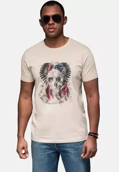 Футболка с принтом Ombre, бежевый