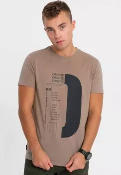 Футболка с принтом Ombre, бежевый