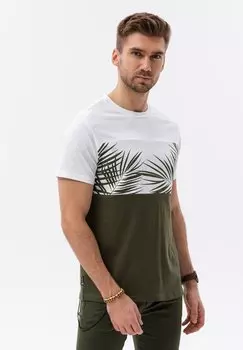 Футболка с принтом Ombre, цвет khaki