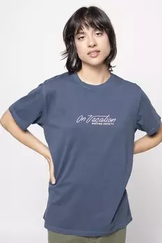 Футболка с принтом ON VACATION UNISEX Kaotiko, цвет navy