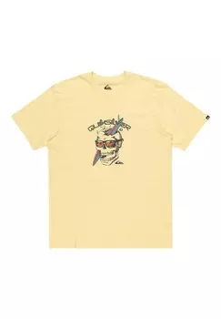 Футболка с принтом ONE LAST SURF Quiksilver, желтый