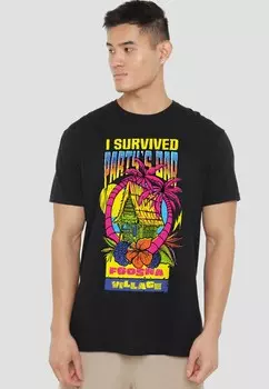 Футболка с принтом ONE PIECE I SURVIVED PARTYS Cotton Soul, черный