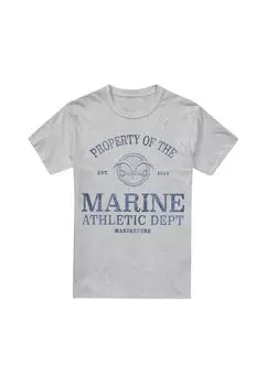 Футболка с принтом ONE PIECE MARINE ATHLETIC DEPT Cotton Soul, темно-серый
