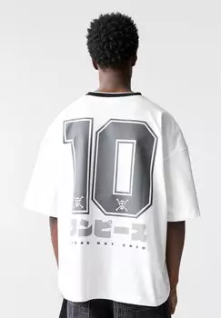 Футболка с принтом ONE PIECE PULL&BEAR, белый