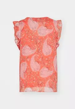 Футболка с принтом Onlavey Life V Neck ONLY, оранжевый
