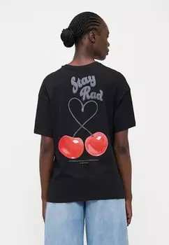 Футболка с принтом ONLCARRIE LIFE CHERRY ONLY Tall, черный