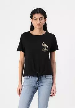 Футболка с принтом ONLDORA KNOT FOLD UP ONLY, черный