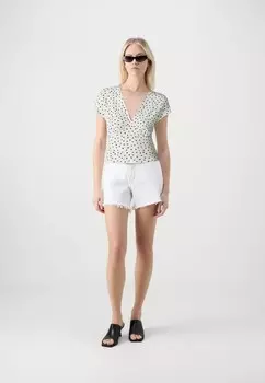 Футболка с принтом ONLHILLERY VNECK ONLY, кремовый