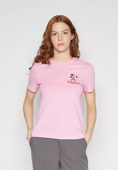 Футболка с принтом Onlkita Life Heart Top Box ONLY, цвет begonia/pink