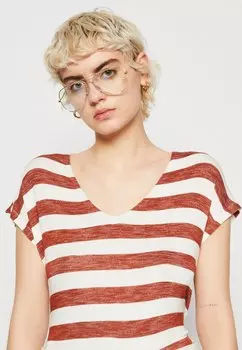Футболка с принтом Onllira V Neck ONLY, красный