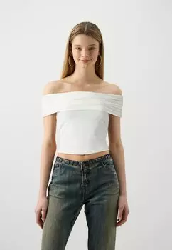 Футболка с принтом ONLLIVE LOVE OFF SHOULDER Only, белый