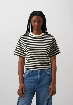 Футболка с принтом ONLLIVINA TEE ONLY, цвет cloud dancer/black