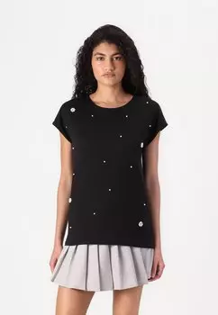 Футболка с принтом ONLMATTI DETAIL TEE ONLY, черный